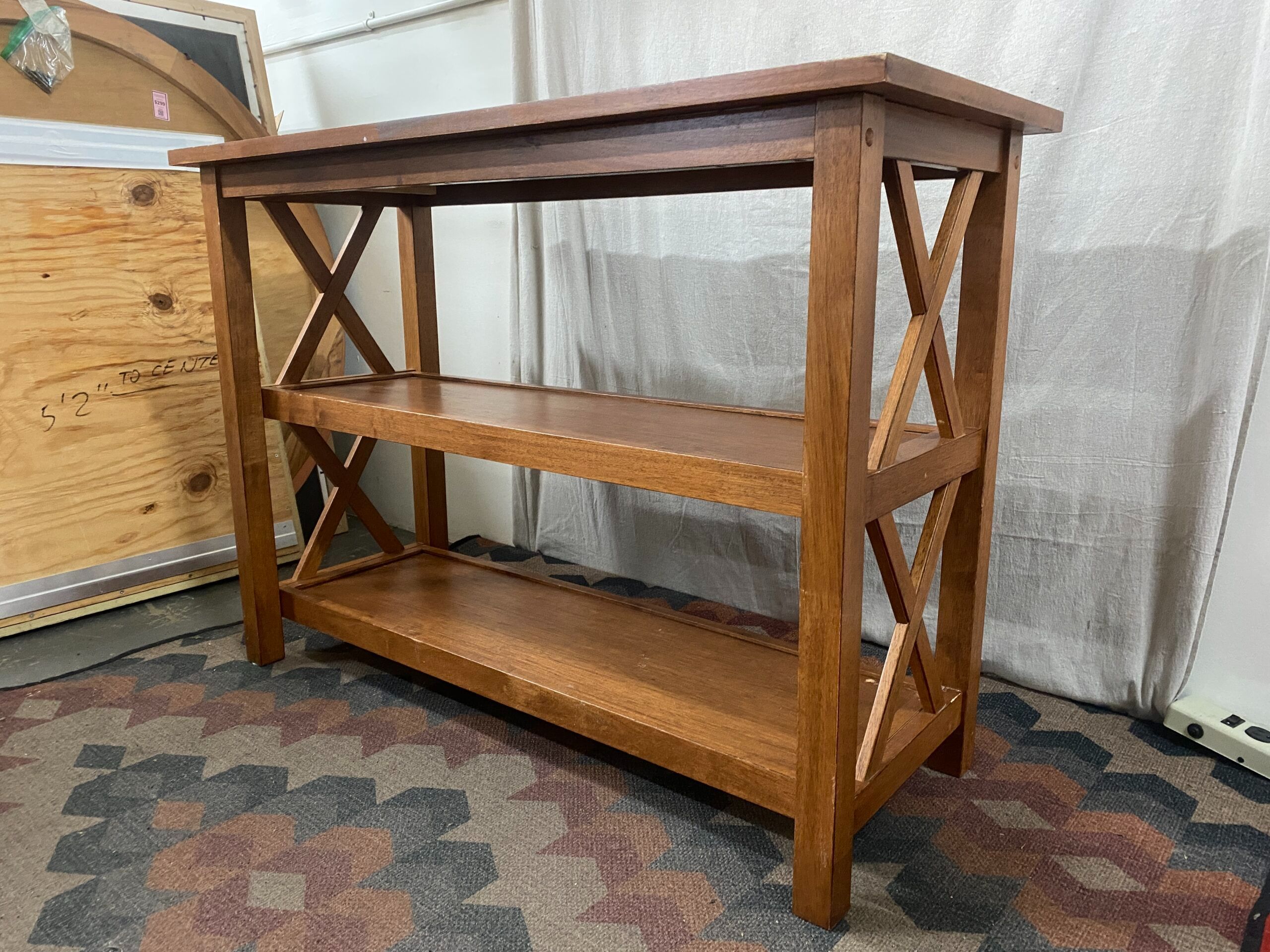 Mission Style 3-Tier Console Table