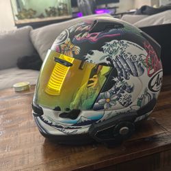 Arai Quantum-X Oriental Black Frost Helmet w/sena - Size Small