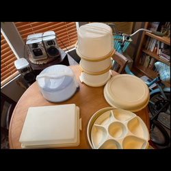 Tupperware Cake, pie, crudités containers. $6-9 each. Rochester wa