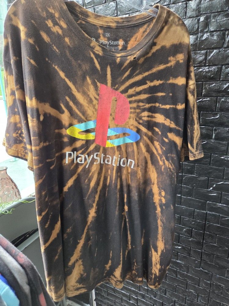 PLAYSTATION CUSTOM BLEACHED TEE | SIZE : 2XL