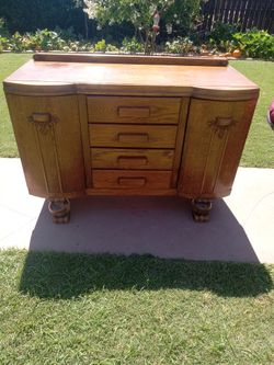 Antique English Oak Sideboard Buffet Dresser