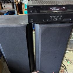 YAMAHA RX-V379 4K ULTRA HD 5.1 Bluetooth Receiver & 2 Full Size DCM Stereo speakers. Working Good. 