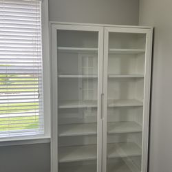 White Cabinet With Glass Doors