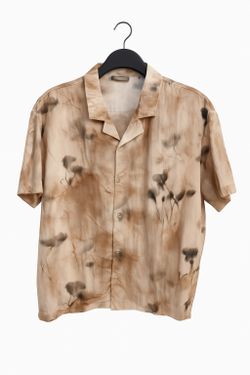 KALAHARI RELAXED FIT BLURRED FLORAL SHORT SLEEVE SHIRT MEN SIZE M