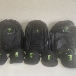 Baseball caps and backpacks 