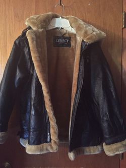 Leather, Bomber Style Jacket, like new, barely used ($45)  Size: 2XL.