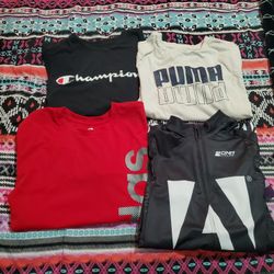 Boys Sports Tees ADIDAS PUMA CHAMPION + MORE 4 TEES Size Small 