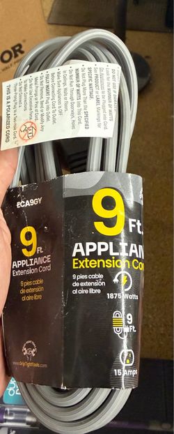 Grip Tight Tools 9 ft. Indoor Appliance Extension Cord.