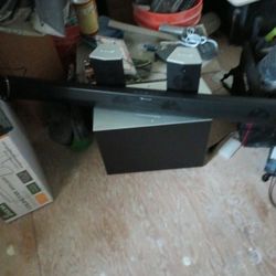 Nakamichi Pro 5.1 Sound bar  Subwoofer Rear Speakers Complete Remote (issue(