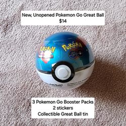 New, Sealed Pokemon TCG: Pokemon GO Great Ball Tin (3 Packs)