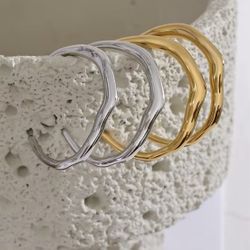 Stainless Steel Geometric Earrings Waterproof Metal 18K Gold Plated
