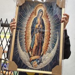 Lady If Guadalupe Large Picture Wall Home Frame 15 “ X 23”