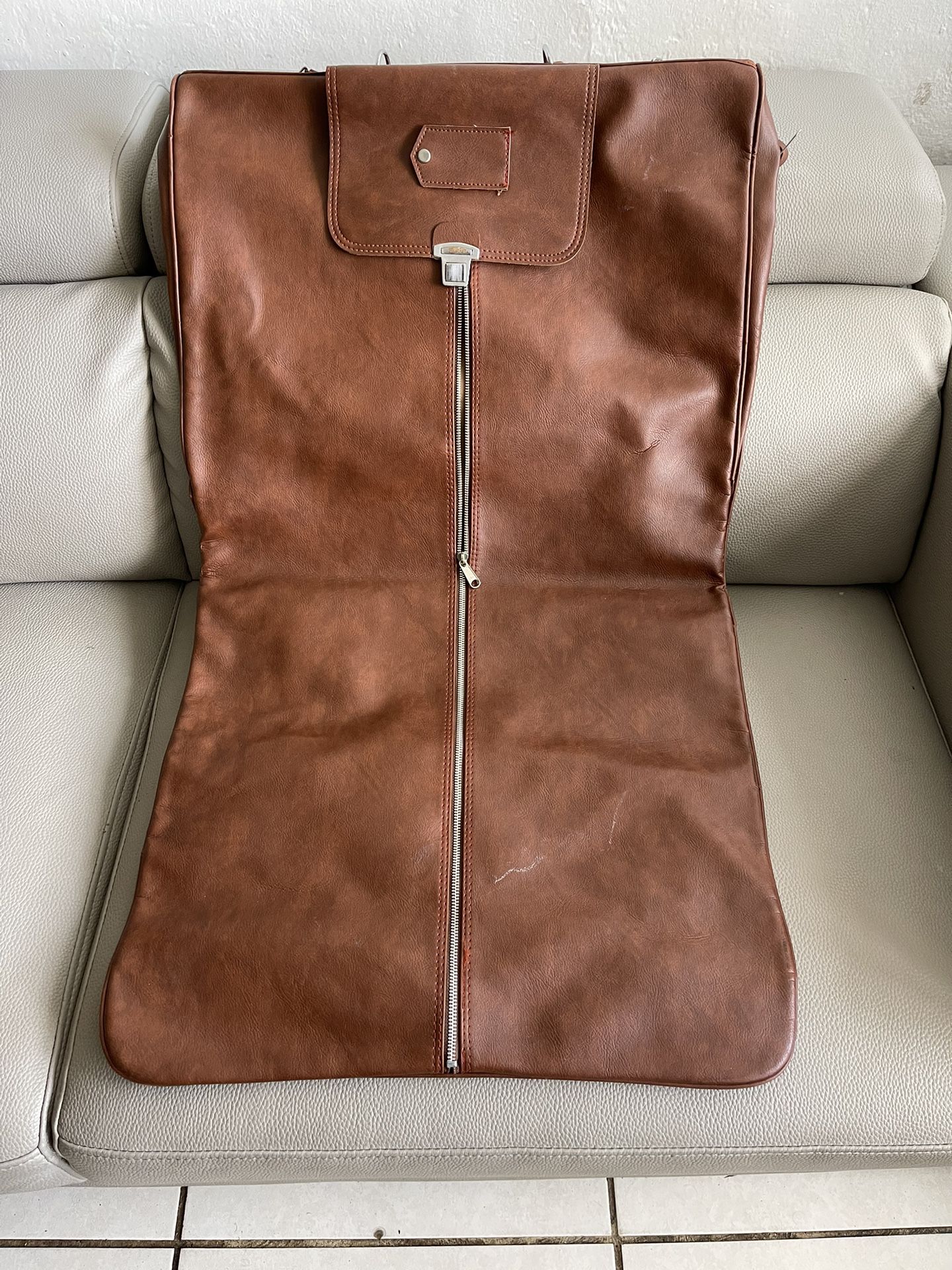Leather Travel Fold Suit Bag