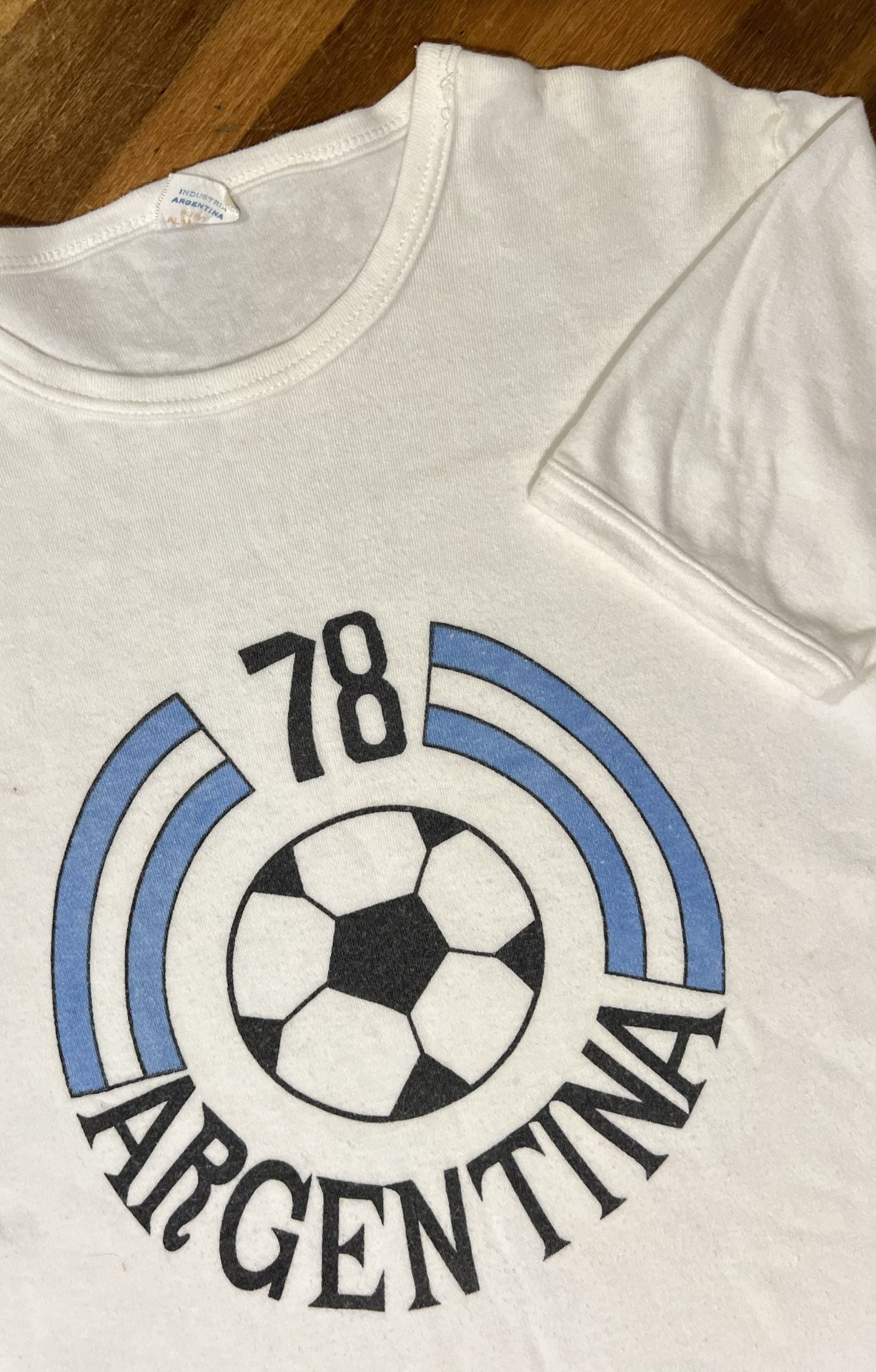 1978 Argentina World Cup Vintage T-Shirt Diego Maradona Lionel Messi Boca Juniors River Plate Racing Club Lanus Rosario Central Banfield Futbol Soccer