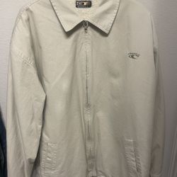 O’Neill Men’s Cream Canvas Sherpa Lined Full Zip Jacket, XL