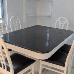 Granite Kitchen/Dining table set for 6 Size 55"x41"x29,5"