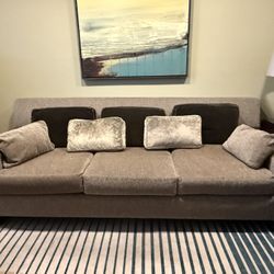 95” Comfortable Neutral Color Couch