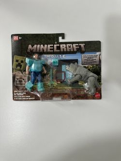 A Minecraft Movie Steve And Wolf Action Figures