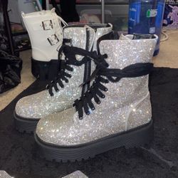 Poster girl Rhinestone Platform Boots.