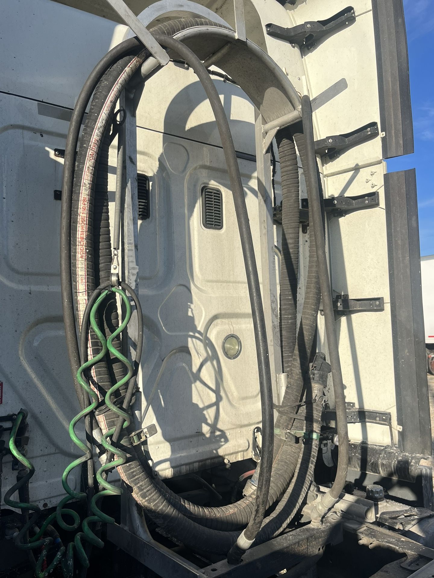 Semi Truck Hose Rack And Hoses With Fittings