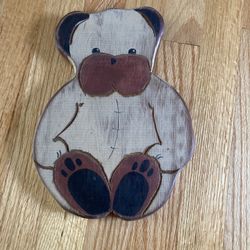 Vintage Wolf Creek Wall Folk Art Teddy Bear