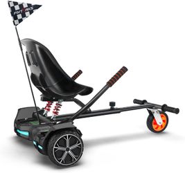 Flytraks K2 Self-Balancing Scooter Go-Kart Seat Attachment – Adjustable Off-Road Kart with Rear Shock Absorption for 6.5", 8" & 10" Hoverboards