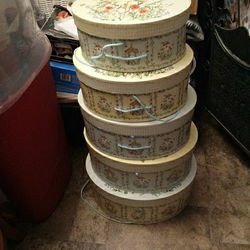 Floral Bird Themed Stacking Boxes, Beautiful 