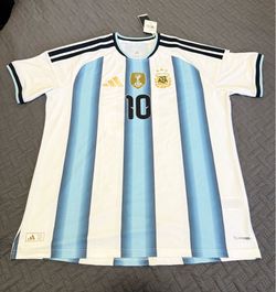 Adidas Argentina MESSI #10  Home authentic Jersey - White & Sky Blue (brand New)