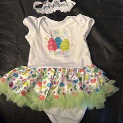 "Happy Easter Day" baby girl size 3-6 mos