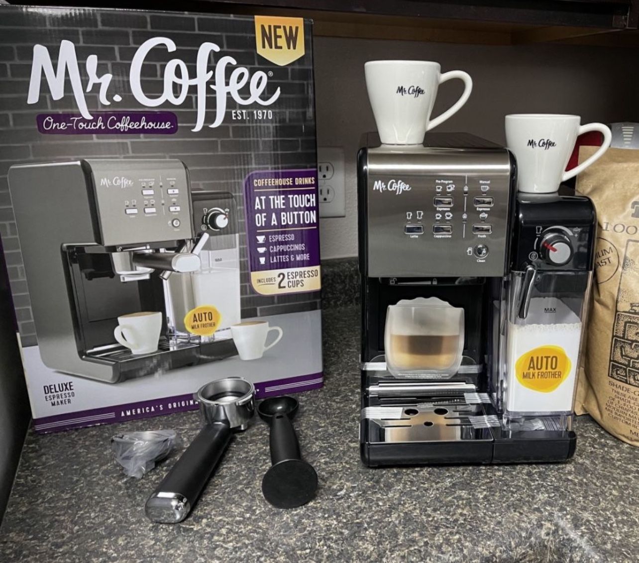 Milk Frother Mr Coffee Maker Espresso Compact Espresso Machine