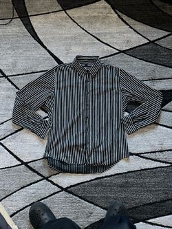 2000 black striped button up