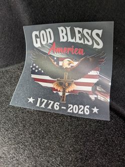 God Bless America 1(contact info removed) Patriotic Eagle Vinyl Decal Sticker