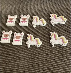 8 Erasers - 4 Llama and 4 Unicorn