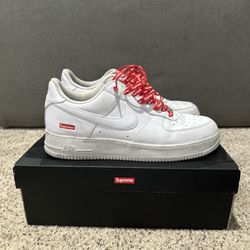 Size 12 - Nike Air Force 1 x Supreme Low Box Logo - White