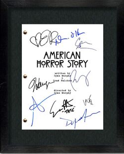 New American Horror Story Cast Signed Pilot Script Framed Pre Printed Autographed