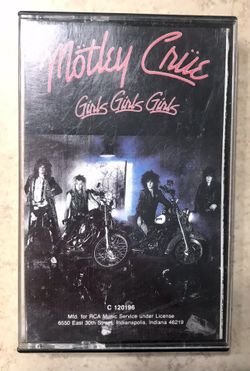 Vintage Motley Crue Cassette Tape 1987 Girls, Girls, Girls