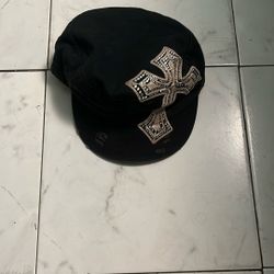 Y2k military Cap vintage Distressed bedazzled Cross