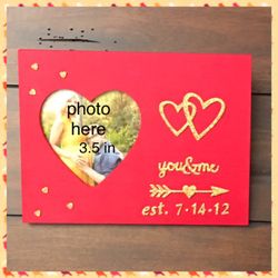 New beautiful picture frame hand made we personalized for your wedding date