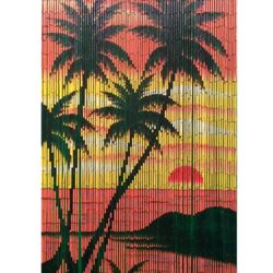 Bamboo palm curtain or room divider