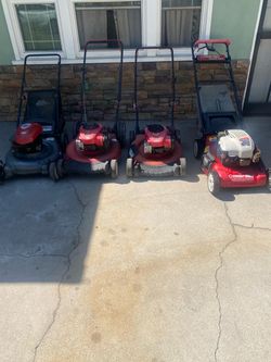 Lot of 4 Gas Push Lawn Mowers