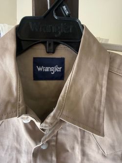 Men’s Wrangler Pearl Snap, Tan, Medium