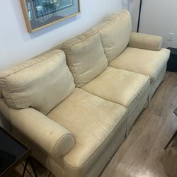 Beige 3-Cushion Sofa