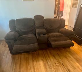 Double Recliner couch with Center Console Living room furniture