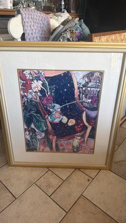 Framed Floral Chair Art Print