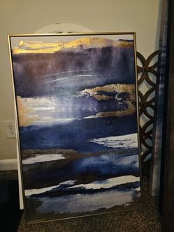 Abstract Canvas Wall Art Gold Frame