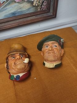 Vintage Bossons Chalkware Head Wall Decor...Price is For ALL ( 2) .. Marbach and 410 at 78227 or 1604