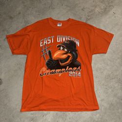 MLB Baltimore Orioles 2014 American League East Division Champions T-Shirt Mens L Orange