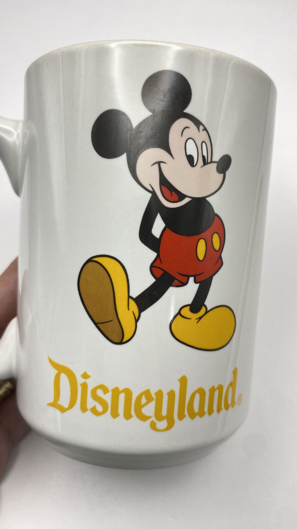 Vintage Authentic Walt Disney World Mickey Thailand Mug with Yellow Interior Perfect Condition 