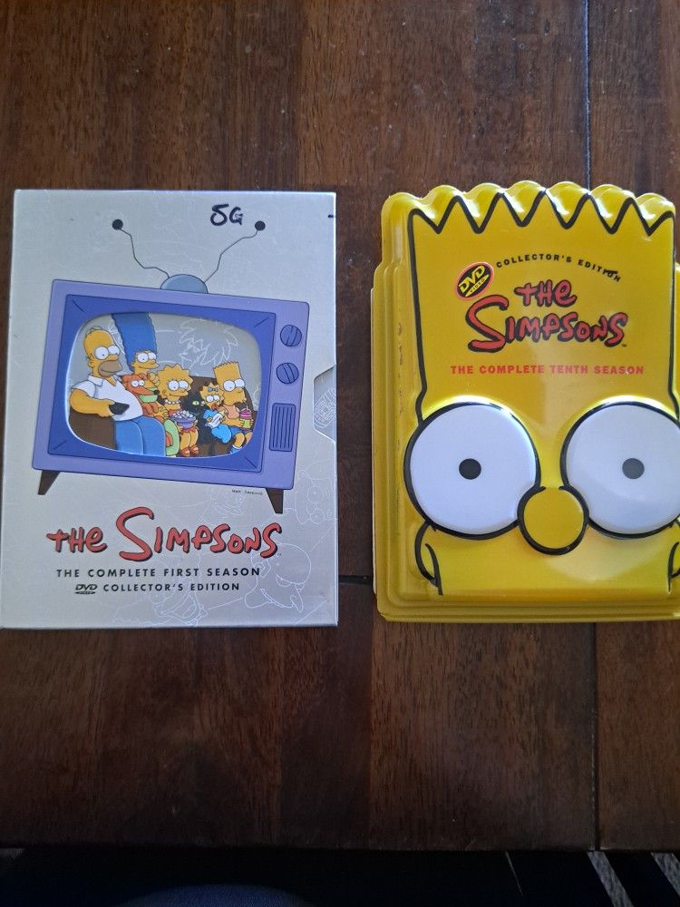 The Simpsons Complete 1st Season Collector's Edition DVD , And The 5th Season,And The Simpsons Complete 10th Season Bart Head Collector's Edition .
