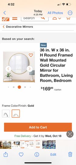 New Gold Mirror - Home Depot